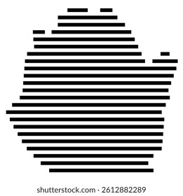Symbol Map of the County Union (Tennessee, US) showing the County with a few black horizontal lines