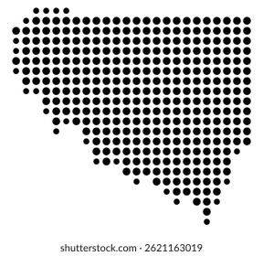 Mapa simbólico del condado de Upson (Georgia, Estados Unidos) que muestra el condado con algunos puntos negros
