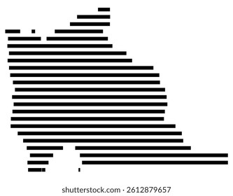 Symbol Map of the County Utah (Utah, US) showing the County with a few black horizontal lines