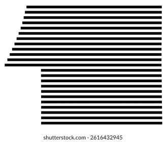 Symbol Map of the County Van Buren (Michigan, US) showing the County with a few black horizontal lines