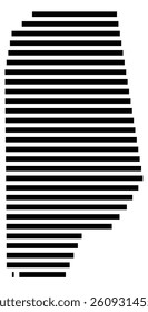 Symbol Map of the County Vance (North Carolina) showing the County with a few black horizontal lines