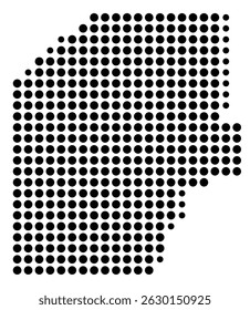 Symbol Map Of the County Venango (Pennsylvania, US) showing the County with a few black dots