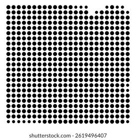 Symbol Map Of the County Vernon (Missouri, US) showing the County with a few black dots