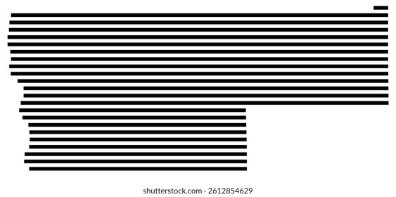 Symbol Map of the County Vernon (Wisconsin, US) showing the County with a few black horizontal lines