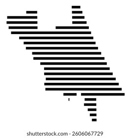 Symbol Map of the County Volusia (Florida) showing the County with a few black horizontal lines