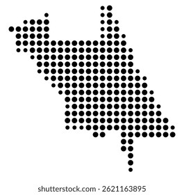 Symbol Map Of the County Volusia (Florida, US) showing the County with a few black dots