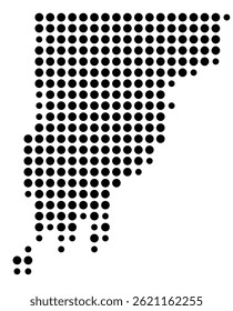 Symbol Map Of the County Wabash (Illinois, US) showing the County with a few black dots