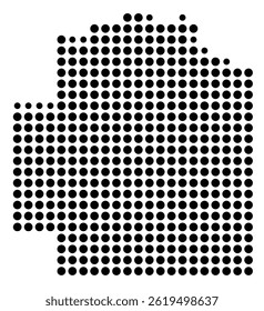 Symbol Map Of the County Wabaunsee (Kansas, US) showing the County with a few black dots