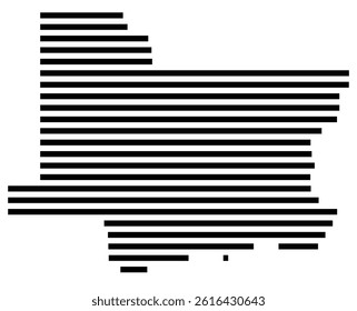 Symbol Map of the County Wagoner (Oklahoma, US) showing the County with a few black horizontal lines