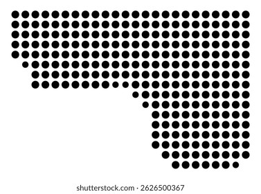 Symbol Map Of the County Wahkiakum (Washington, US) showing the County with a few black dots