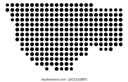 Symbol Map Of the County Wakulla (Florida, US) showing the County with a few black dots