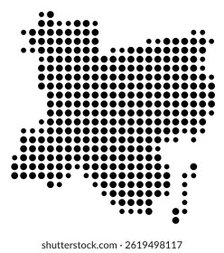 Symbol Map Of the County Waldo (Maine, US) showing the County with a few black dots