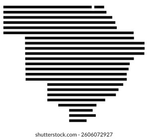 Symbol Map of the County Walker (Alabama) showing the County with a few black horizontal lines