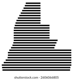Symbol Map of the County Walker (Georgia) showing the County with a few black horizontal lines