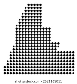 Symbol Map Of the County Walker (Georgia, US) showing the County with a few black dots