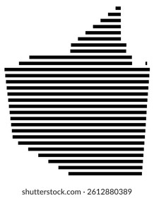 Symbol Map of the County Walker (Texas, US) showing the County with a few black horizontal lines