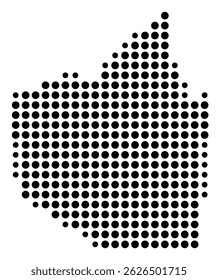 Symbol Map Of the County Walker (Texas, US) showing the County with a few black dots
