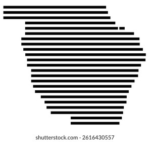 Symbol Map of the County Wallowa (Oregon, US) showing the County with a few black horizontal lines