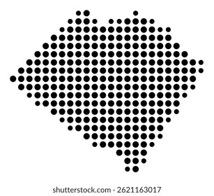 Symbol Map Of the County Walton (Georgia, US) showing the County with a few black dots