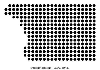 Symbol Map Of the County Walworth (South Dakota, US) showing the County with a few black dots