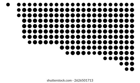 Symbol Map Of the County Ward (Texas, US) showing the County with a few black dots