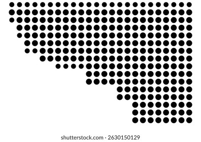 Symbol Map Of the County Washakie (Wyoming, US) showing the County with a few black dots
