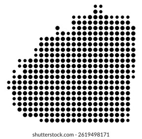 Symbol Map Of the County Washington (Kentucky, US) showing the County with a few black dots