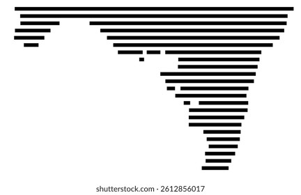 Symbol Map of the County Washington (Maryland, US) showing the County with a few black horizontal lines