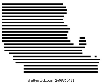 Symbol Map of the County Washington (Nebraska) showing the County with a few black horizontal lines