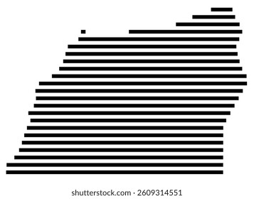 Symbol Map of the County Washington (North Carolina) showing the County with a few black horizontal lines
