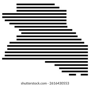 Symbol Map of the County Washington (Oregon, US) showing the County with a few black horizontal lines