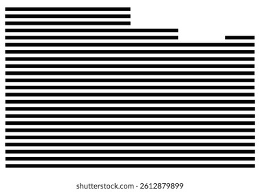 Symbol Map of the County Washington (Utah, US) showing the County with a few black horizontal lines