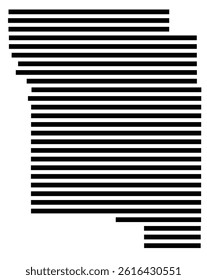 Symbol Map of the County Wheeler (Oregon, US) showing the County with a few black horizontal lines
