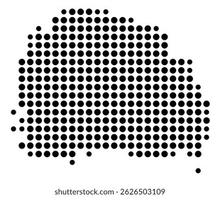 Symbol Map Of the County White (Tennessee, US) showing the County with a few black dots