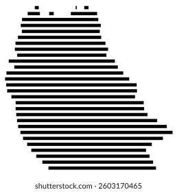 Symbol Map of the County Whitley (Kentucky) showing the County with a few black horizontal lines