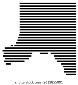 Symbol Map of the County Whitman (Washington, US) showing the County with a few black horizontal lines
