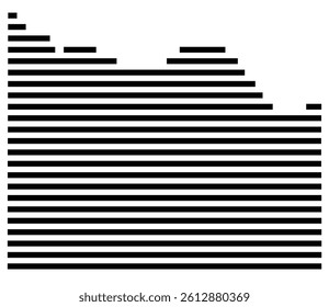 Symbol Map of the County Wichita (Texas, US) showing the County with a few black horizontal lines