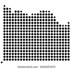 Symbol Map Of the County Wichita (Texas, US) showing the County with a few black dots
