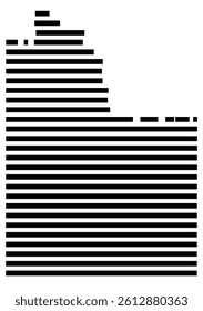 Symbol Map of the County Wilbarger (Texas, US) showing the County with a few black horizontal lines