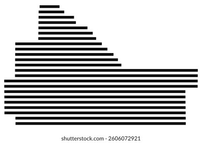 Symbol Map of the County Wilcox (Alabama) showing the County with a few black horizontal lines