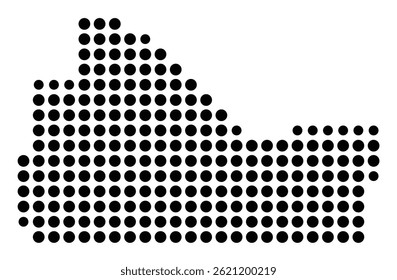 Symbol Map Of the County Wilcox (Alabama, US) showing the County with a few black dots