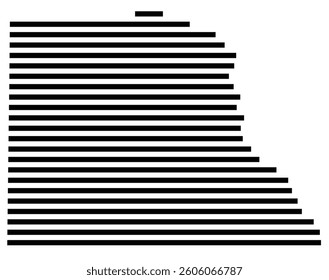 Symbol Map of the County Wilcox (Georgia) showing the County with a few black horizontal lines