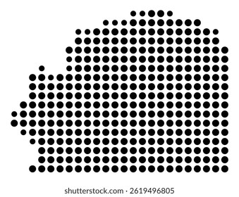 Symbol Map Of the County Wilkinson (Mississippi, US) showing the County with a few black dots