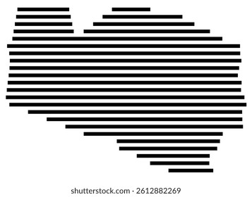 Symbol Map of the County Williamson (Tennessee, US) showing the County with a few black horizontal lines