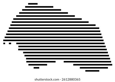 Symbol Map of the County Williamson (Texas, US) showing the County with a few black horizontal lines