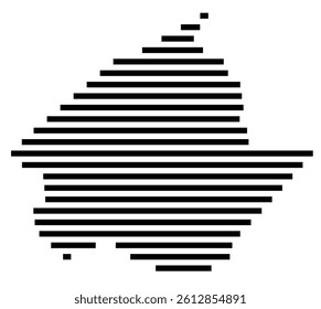 Symbol Map of the County Wirt (West Virginia, US) showing the County with a few black horizontal lines