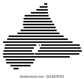 Symbol Map of the County Wise (Virginia, US) showing the County with a few black horizontal lines