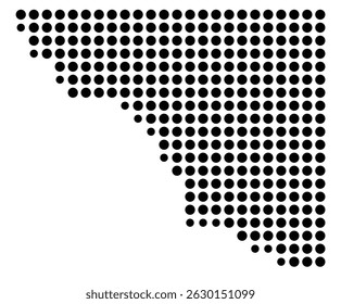 Symbol Map Of the County Woods (Oklahoma, US) showing the County with a few black dots