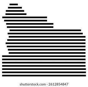 Symbol Map of the County Yakima (Washington, US) showing the County with a few black horizontal lines