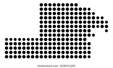 Symbol Map Of the County Yamhill (Oregon, US) showing the County with a few black dots